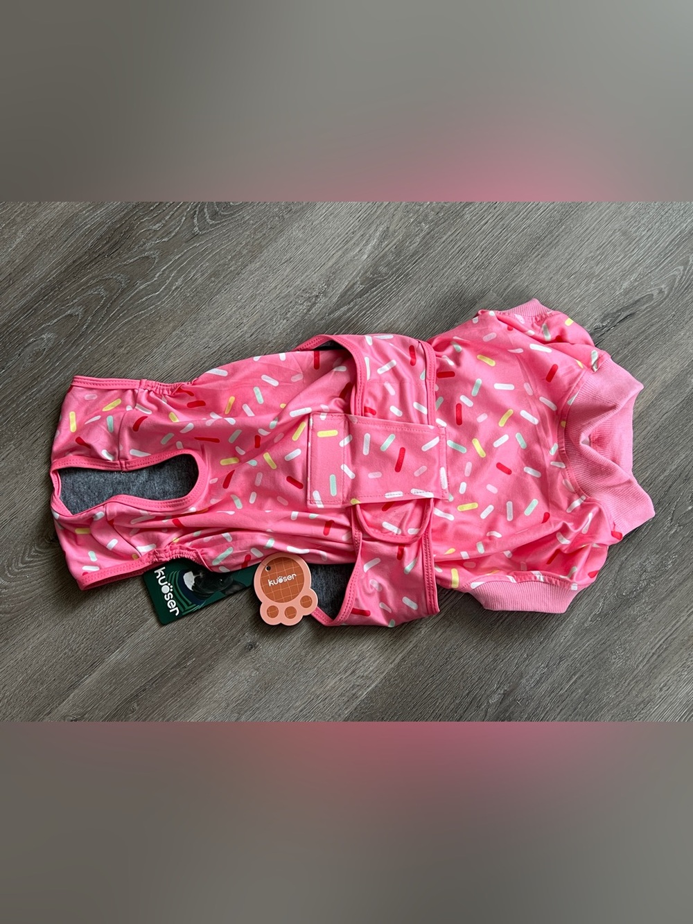 NWT Rainbow Sprinkles Dog One Piece Velcro Onesie Costume Outfit Large